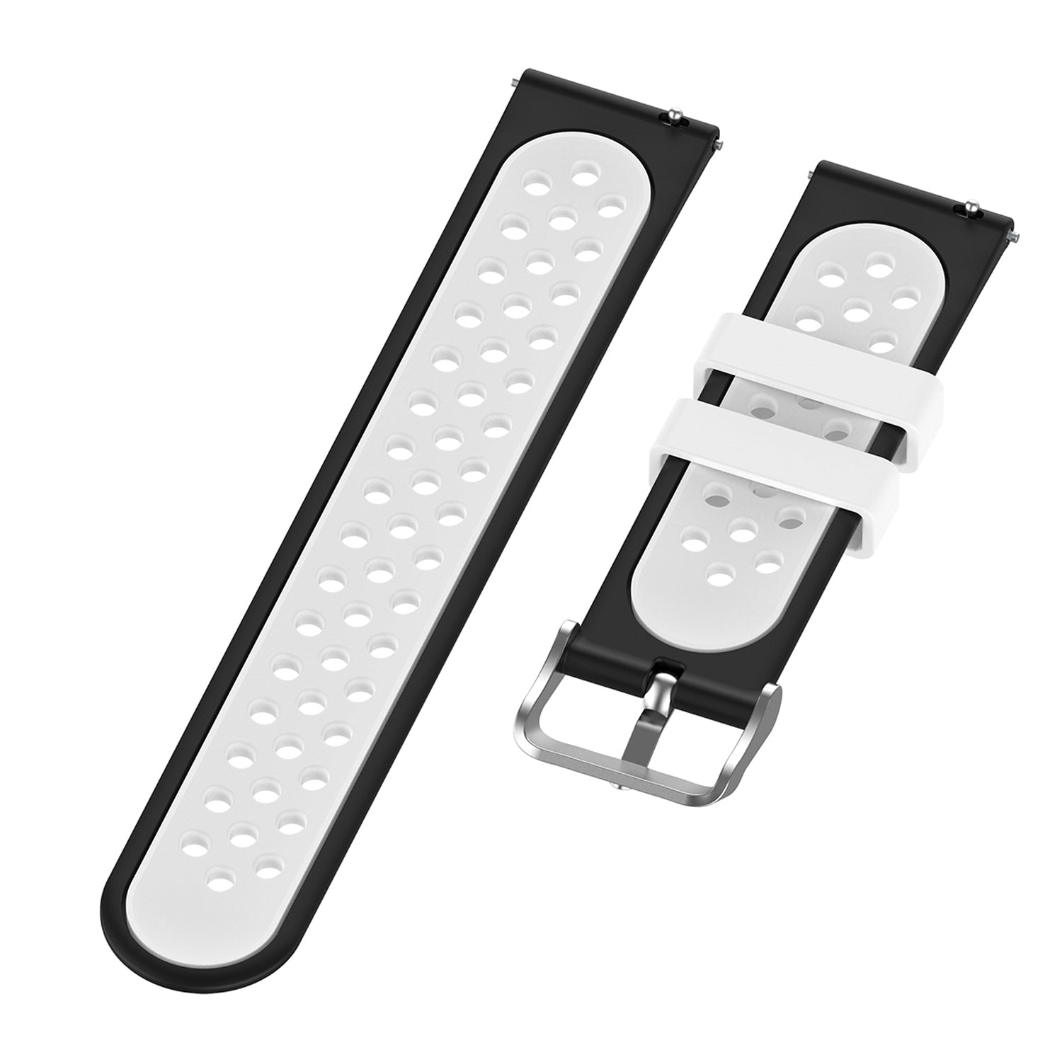 22mm Breathable Dual Color Silicone Watch Strap Wristband with Multiple Holes Design for Huawei Watch GT3 46mm Samsung Gear S3 Frontier Classic 22mm Breathable Dual Color Silicone Watch Strap Wristband with Multiple Holes Design for Huawei Watch GT3 46mm Samsung Gear S3 Frontier Classic